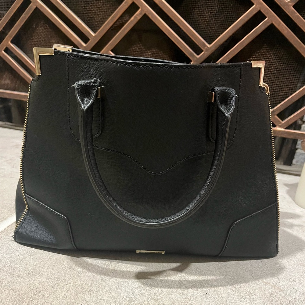 Rebecca Minkoff Black Amorous Saffiano Leather Satchel Crossbody Tote
